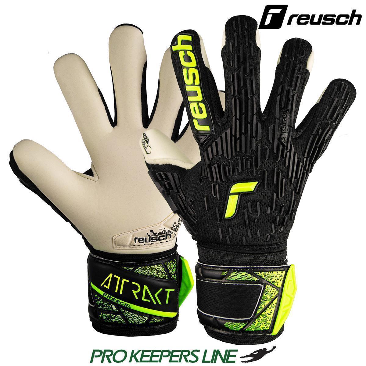 REUSCH ATTRAKT FREEGEL GOLD FINGER SUPPORT JUNIOR BLACK/SAFETY YELLOW