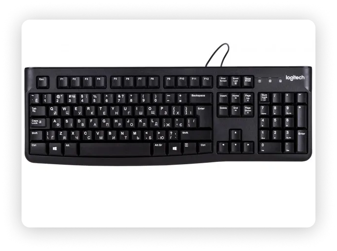Клавіатура дротова Logitech K120 OEM Black