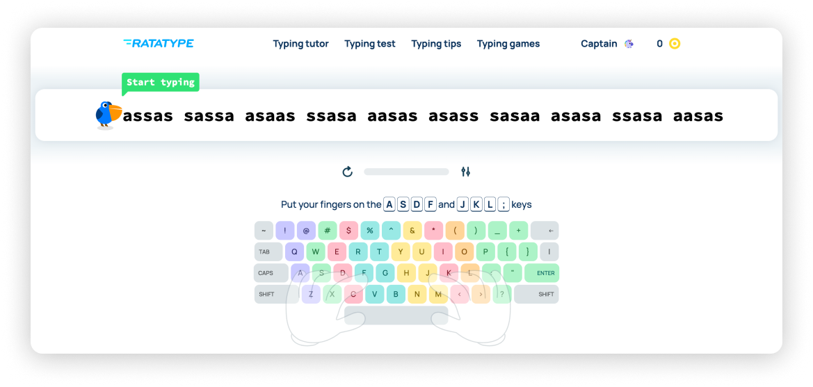 Interfaz de Ratatype